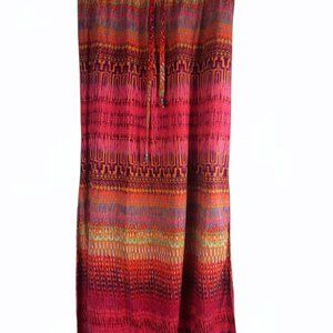 AB Studio pink peach yellow purple slit maxi skirt